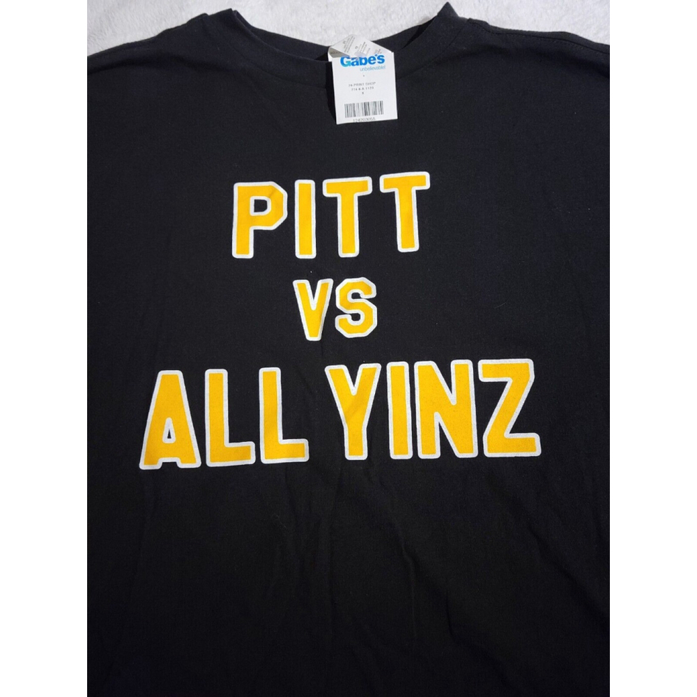 NWT Pitt vs All Yinz Black T-Shirt Mens Size XL Pittsburgh Short Sleeve Tee NEW